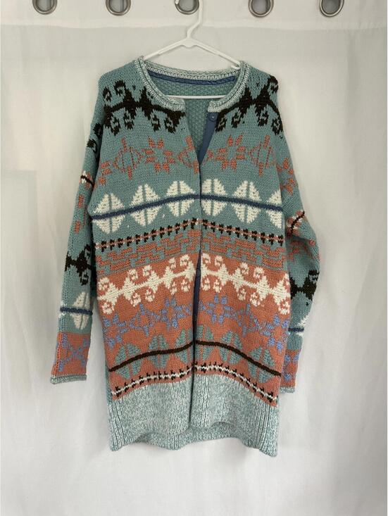 Sundance Sweaters - Sundance Knit blue pink Patterned western Cardigan jacket